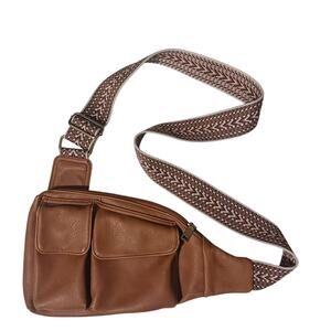 Anthropologie Urban Originals unisex boho sling crossbody bag brown vintage